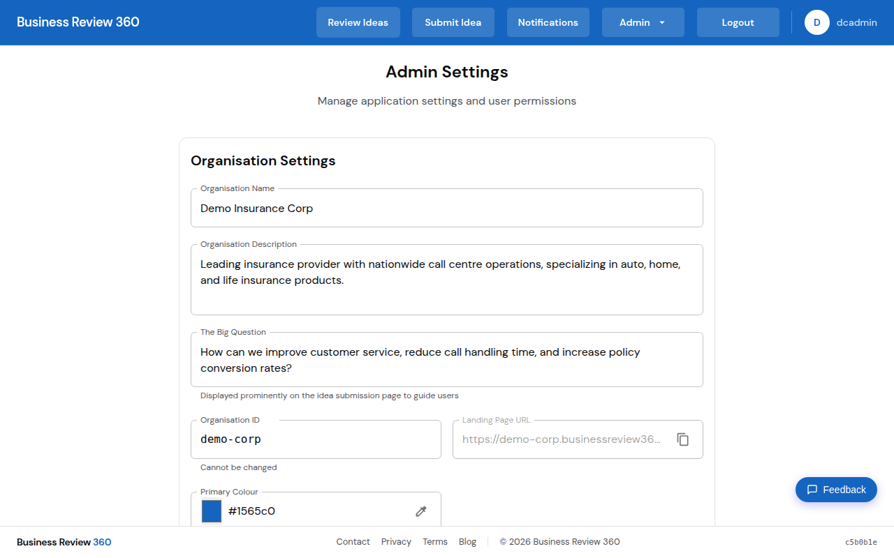 Custom Branding Settings