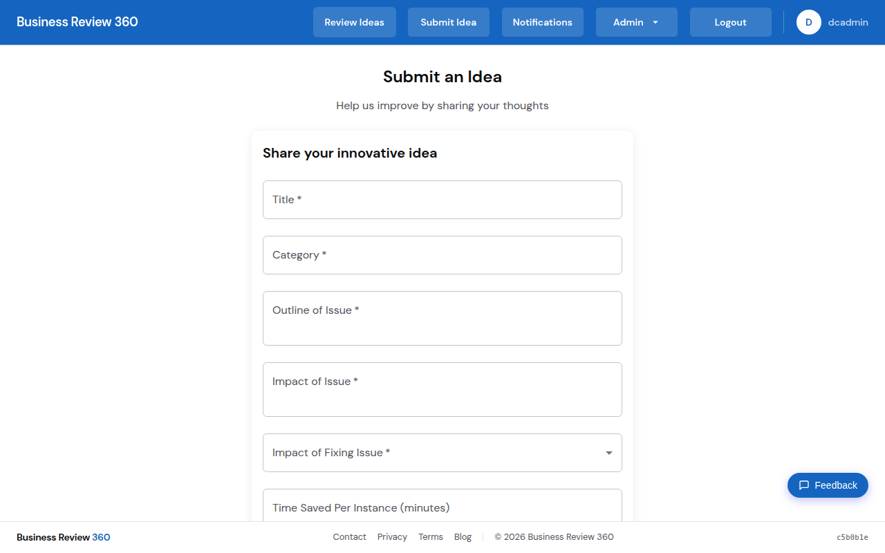 Submit Idea Form